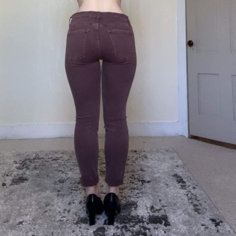 Current/Elliott Dusty Rose Mauve Denim Skinny Jeans Cute Luxury NWOT Summer - Picture 8 of 14